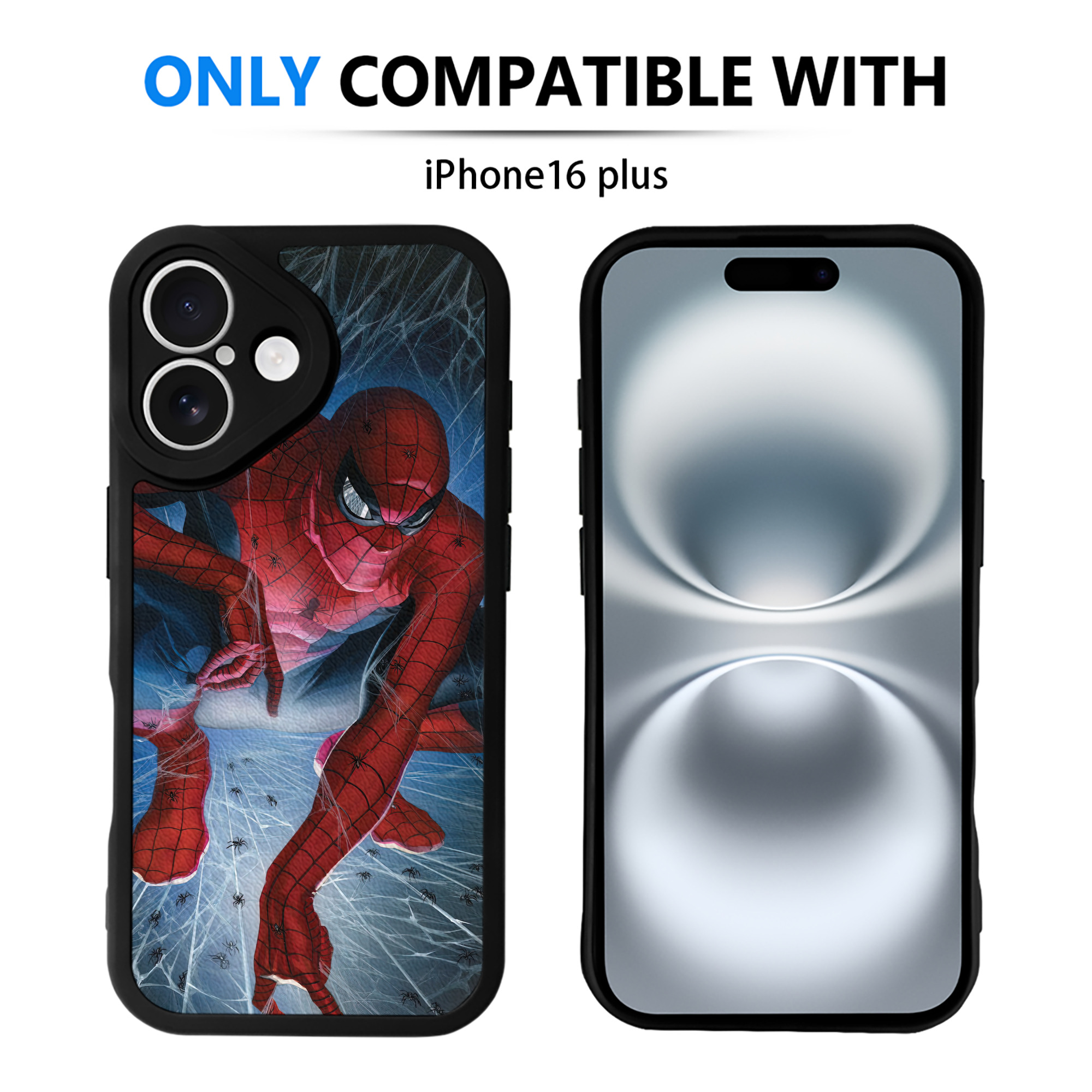 （画像用） Spider Man スパイダーマン 【iPhone 16シリーズ対応】シリコンスマホケース（レザー調） 材質：シリコン